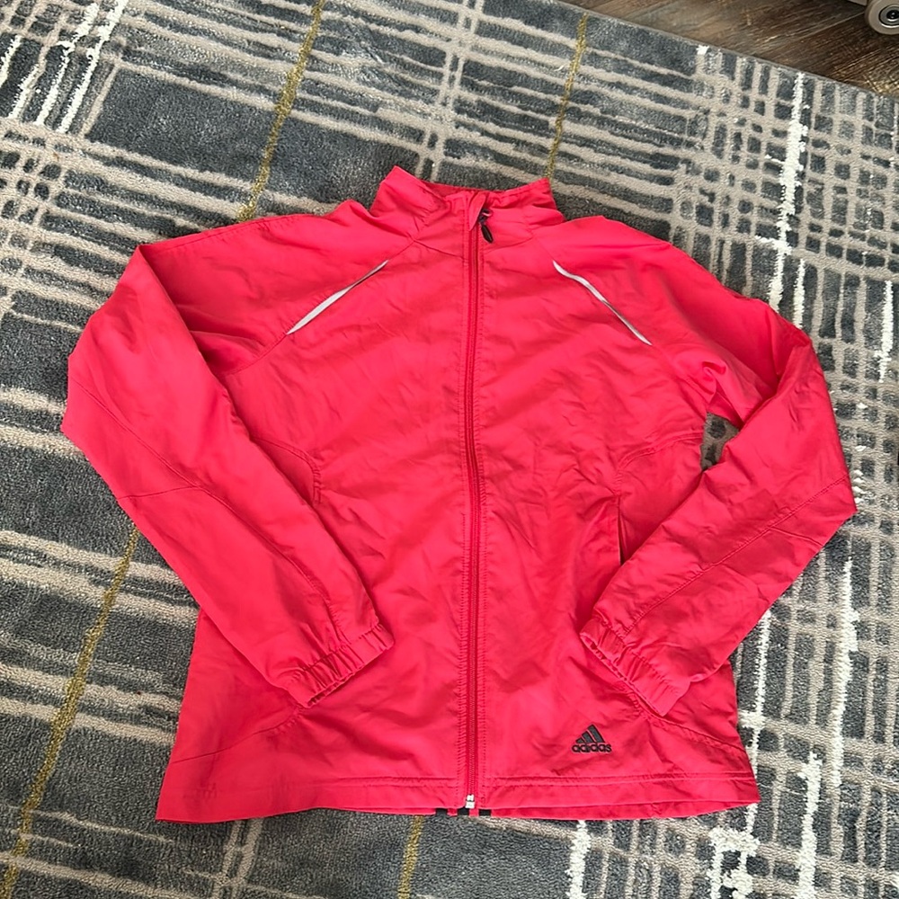 EUC coral windbreaker adidas perfect for a run